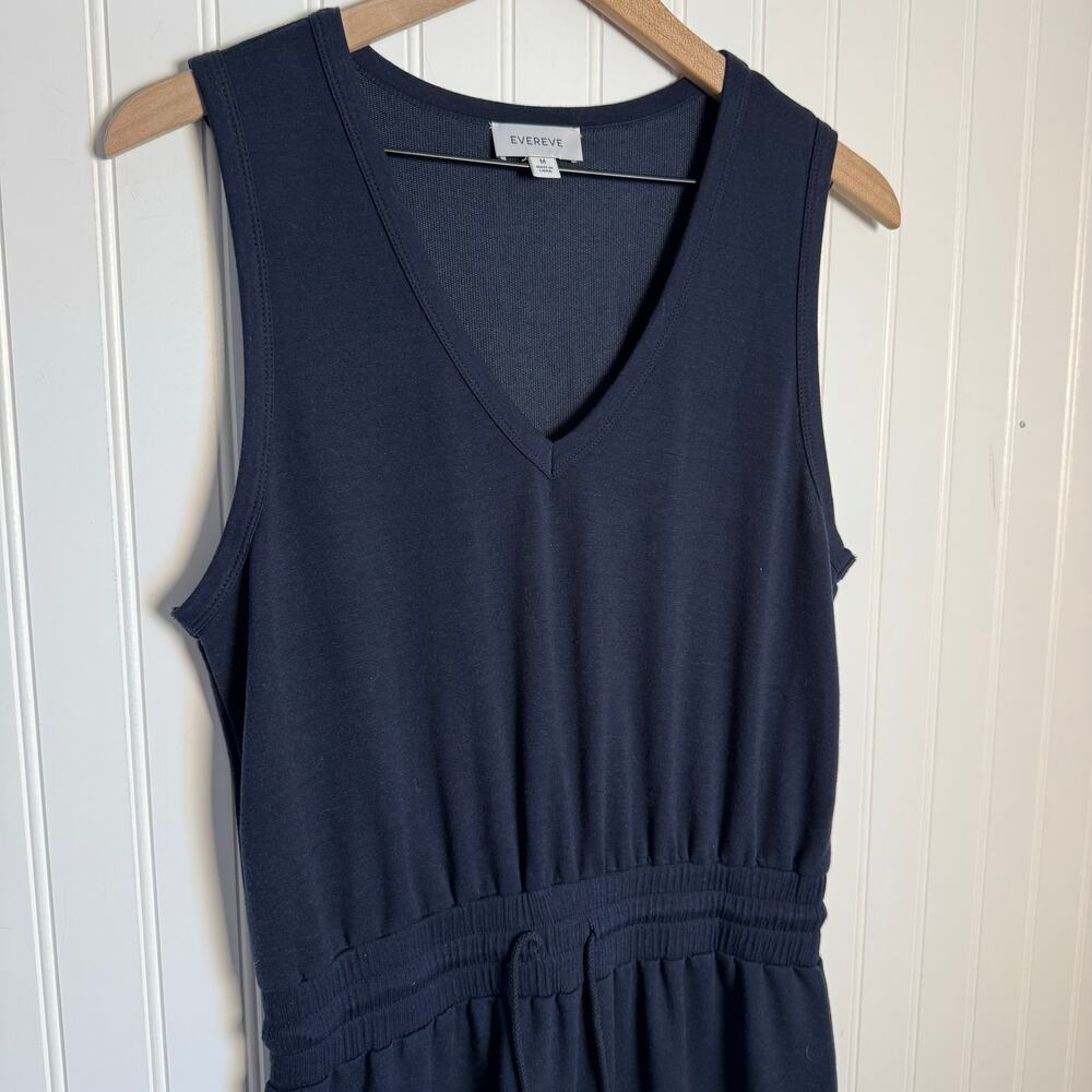 EVEREVE Kiara Midi Drawstring Waist Navy Blue Dress Size Medium - Picture 3 of 10